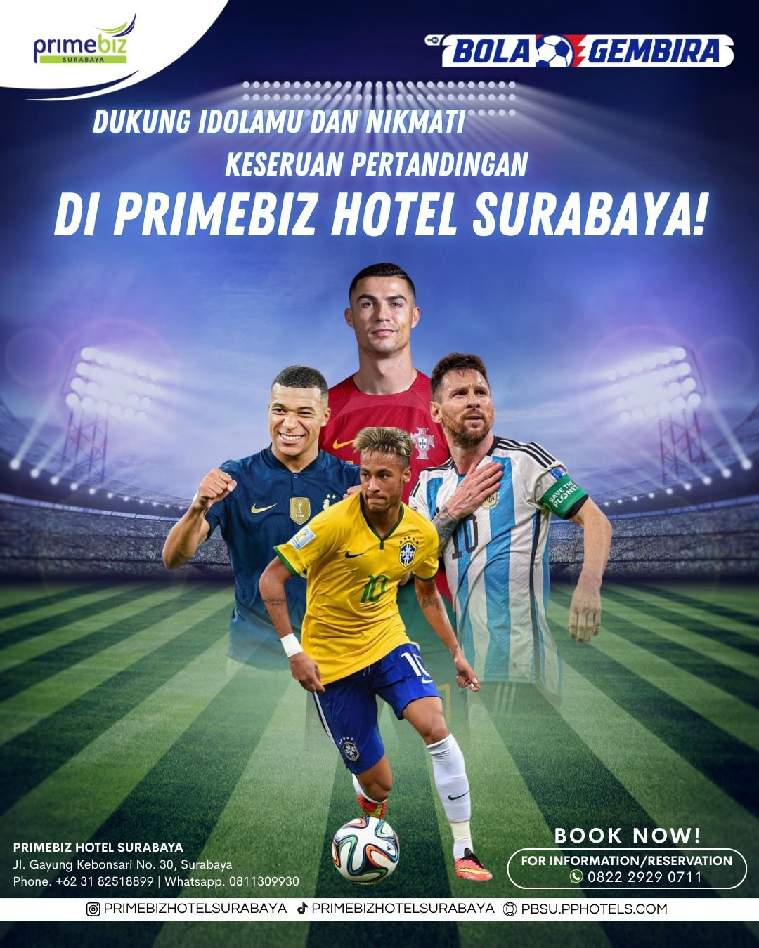 Nonton Serunya Piala Dunia FIFA 2026 dari Kamar Nyaman di PrimeBiz Hotel Surabaya